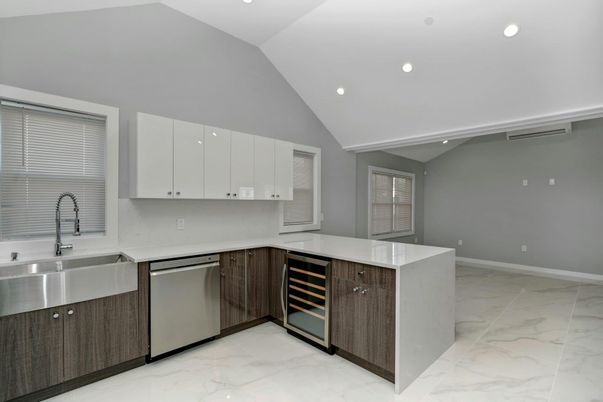 Interior, Kitchen, Marble, Recessed Lighting, Stainless Steel Appliances
