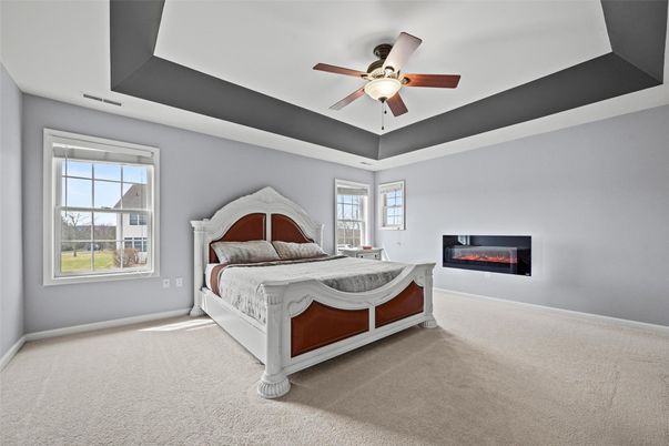 Bedroom, Fireplace, Interior