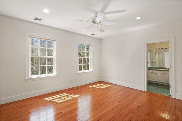 Bathroom, Empty room, Interior, Recessed Lighting, Wood Texture Flooring