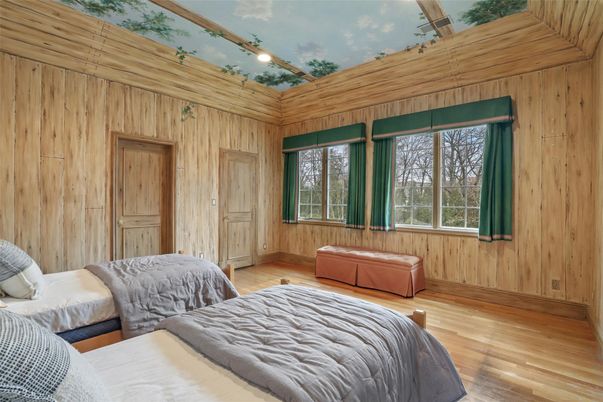 Bedroom, Interior, Wood Texture Flooring, Wooden Walls