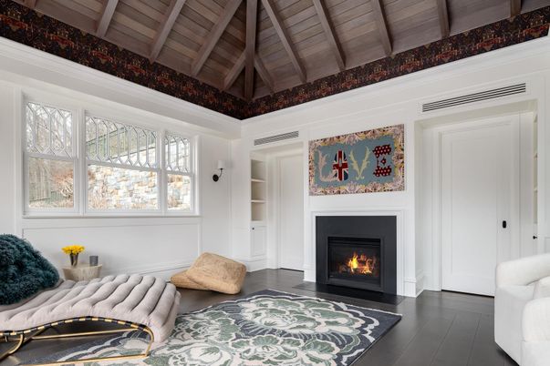 Fireplace, Interior, Wooden Ceilings, Wood Texture Flooring