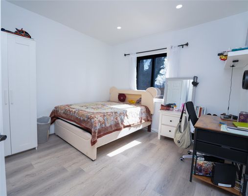 Bedroom, Home Office, Interior, Recessed Lighting, Wood Texture Flooring
