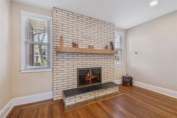 Fireplace, Interior, Recessed Lighting, Wood Texture Flooring