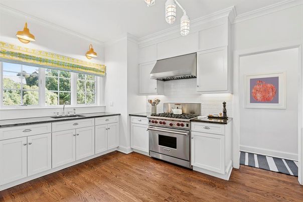 Interior, Kitchen, Stainless Steel Appliances, Wood Texture Flooring
