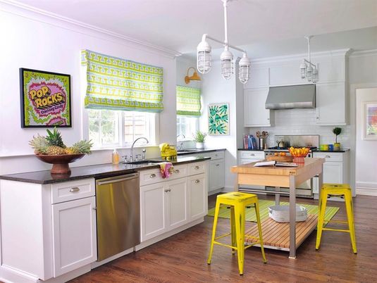 Interior, Kitchen, Pendant Lights, Stainless Steel Appliances, Wood Texture Flooring