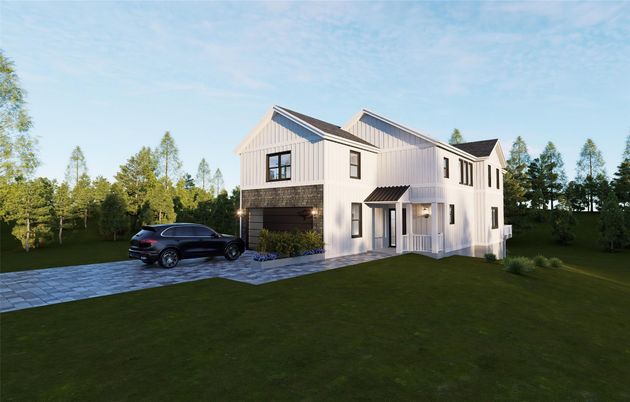 Attached, Backyard, Exterior, Facade, Brick Facade, Farmhouse