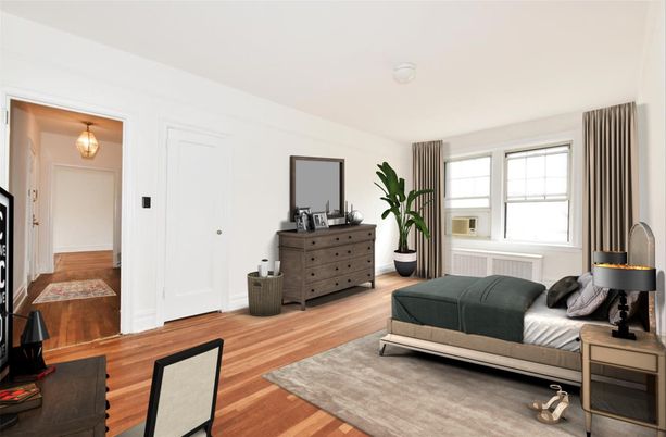 Bedroom, Interior, Pendant Lights, Wood Texture Flooring