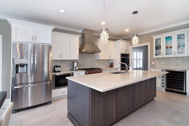Interior, Kitchen, Pendant Lights, Recessed Lighting, Stainless Steel Appliances