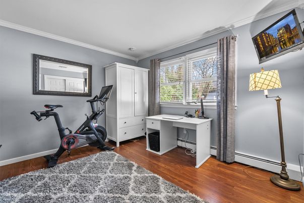 Fitness Equipment, Home Office, Interior, Wood Texture Flooring