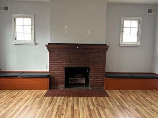 Fireplace, Interior, Wood Texture Flooring
