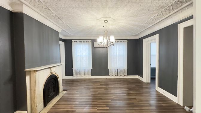 Empty room, Fireplace, Interior, Wood Texture Flooring