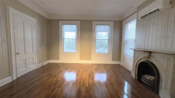 Empty room, Fireplace, Interior, Wood Texture Flooring