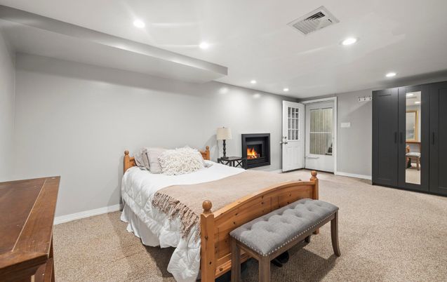 Bedroom, Fireplace, Interior, Recessed Lighting