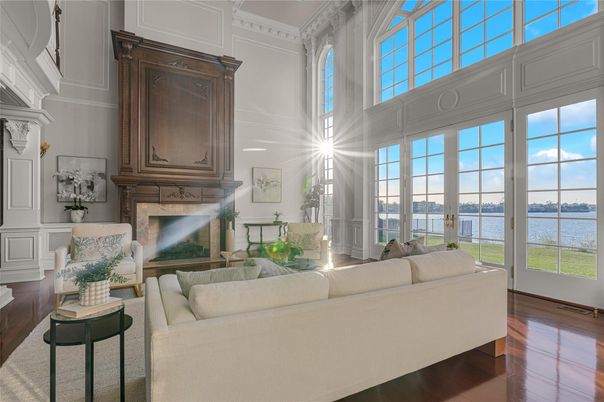 Fireplace, Interior, Living room, Water, Wood Texture Flooring