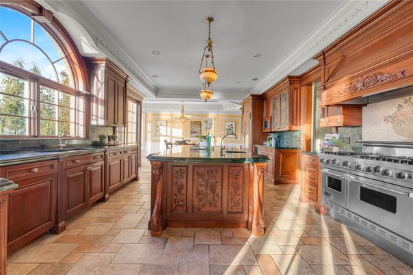 Chandelier, Interior, Kitchen, Pendant Lights, Recessed Lighting, Stainless Steel Appliances
