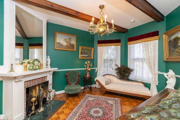 Chandelier, Fireplace, Interior, Wooden Beams, Wood Texture Flooring