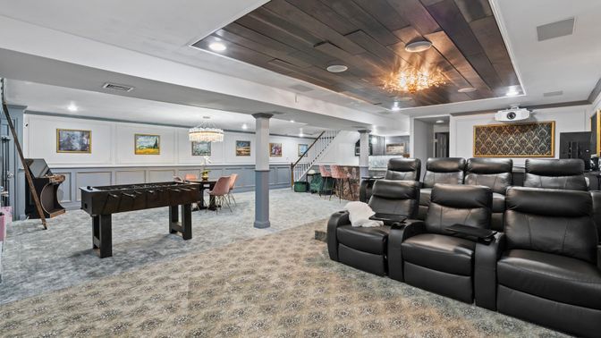 Chandelier, Home Theatre Room, Dining room, Game Room, Interior, Recessed Lighting