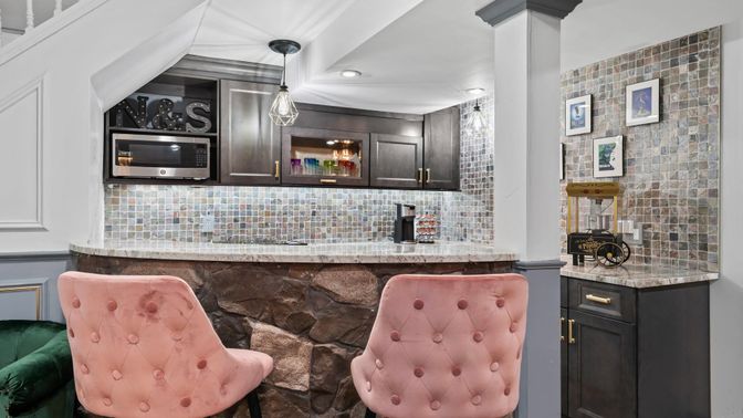 Interior, Pendant Lights, Recessed Lighting, Stone Walls