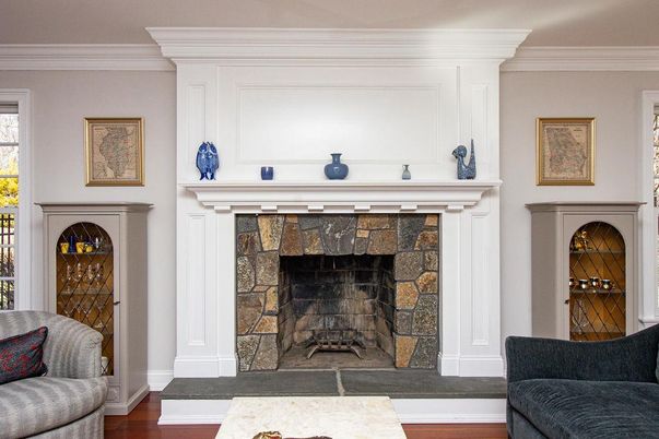 Fireplace, Interior, Wood Texture Flooring