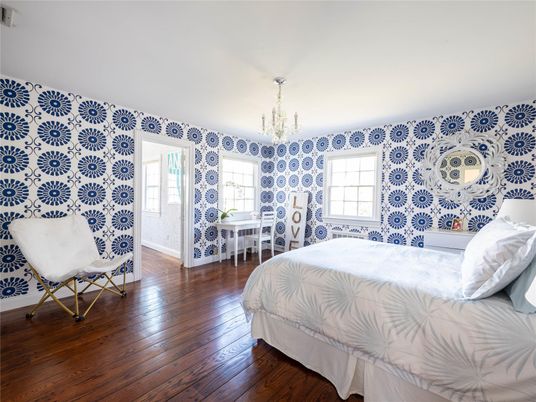 Bedroom, Chandelier, Interior, Wood Texture Flooring