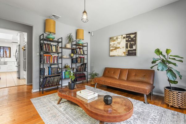 Interior, Living room, Pendant Lights, Wood Texture Flooring