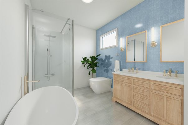 Bathroom, Dual Sink Vanities, Free Standing Baths, Interior, Recessed Lighting