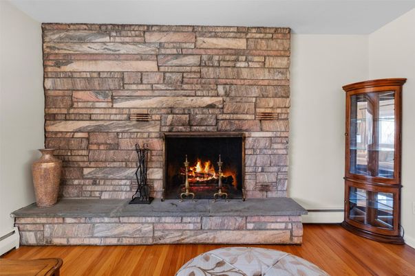 Fireplace, Interior, Stone Walls, Wood Texture Flooring