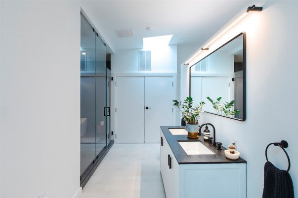 Bathroom, Dual Sink Vanities, Glass Shower, Interior