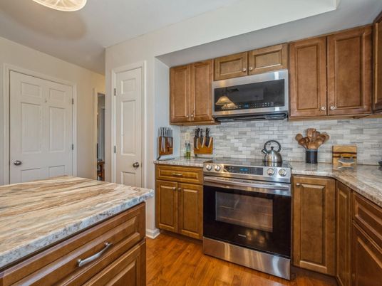 Interior, Kitchen, Stainless Steel Appliances, Wood Texture Flooring