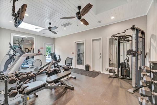 Fitness Equipment, Gym, Interior, Recessed Lighting