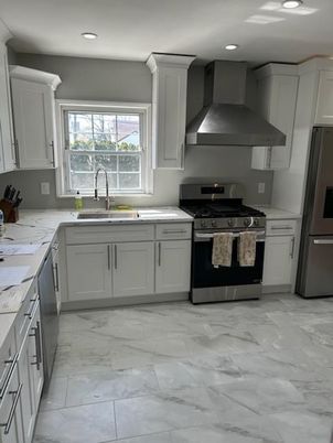 Interior, Kitchen, Marble, Recessed Lighting, Stainless Steel Appliances