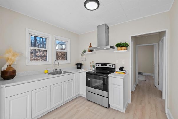 Interior, Kitchen, Stainless Steel Appliances, Wood Texture Flooring