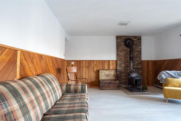 Fireplace, Interior, Stone Walls, Wood Texture Flooring, Wooden Walls