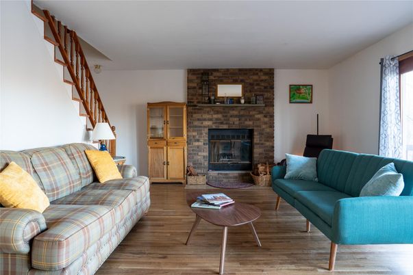 Fireplace, Interior, Living room, Stone Walls, Wood Texture Flooring