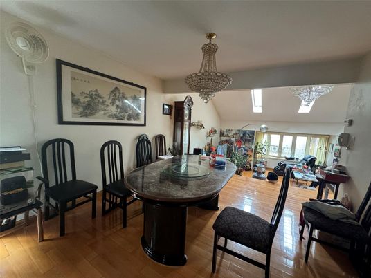 Chandelier, Dining room, Interior, Wood Texture Flooring