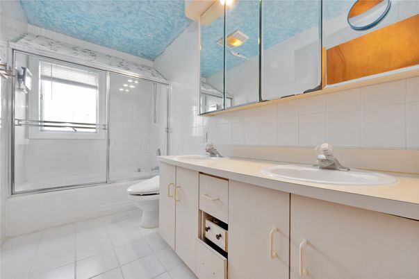 Bathroom, Dual Sink Vanities, Glass Shower, Interior