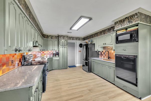 Interior, Kitchen, Wood Texture Flooring