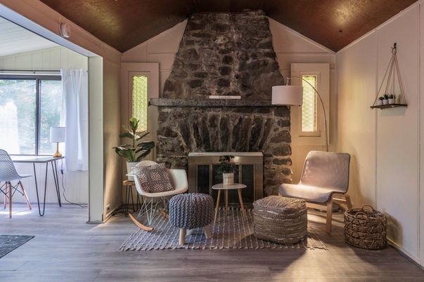 Fireplace, Interior, Wood Texture Flooring