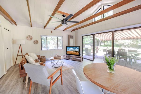 Dining room, Interior, Living room, Wooden Beams, Wood Texture Flooring