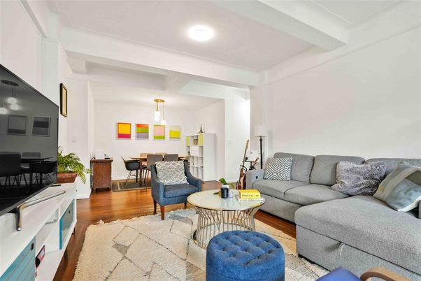 Dining room, Interior, Living room, Pendant Lights, Recessed Lighting, Wood Texture Flooring