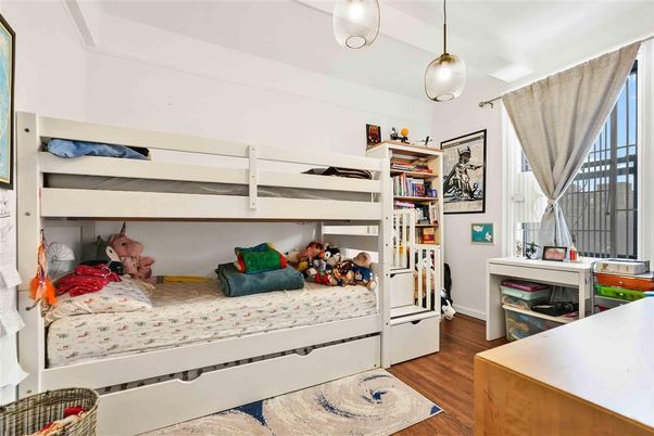 Bedroom, Interior, Pendant Lights, Wood Texture Flooring