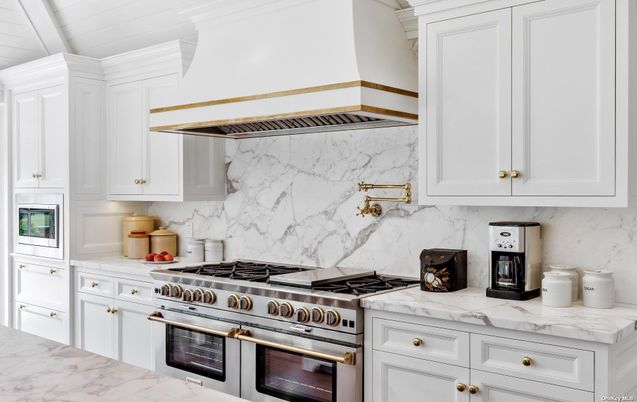 Interior, Kitchen, Marble, Marble Walls, Stainless Steel Appliances