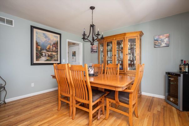 Chandelier, Dining room, Interior, Wood Texture Flooring
