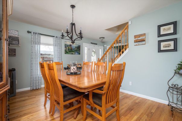 Chandelier, Dining room, Interior, Wood Texture Flooring