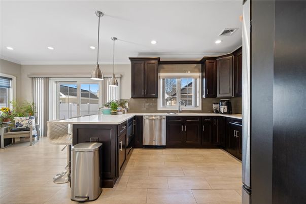 Interior, Kitchen, Pendant Lights, Recessed Lighting, Stainless Steel Appliances