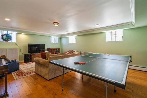 Game Room, Interior, Recessed Lighting, Wood Texture Flooring