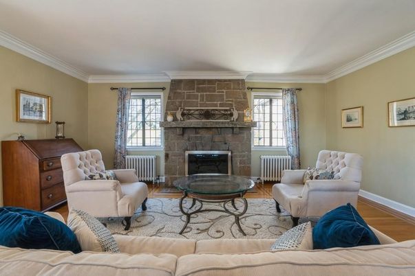 Fireplace, Interior, Living room, Stone Walls, Wood Texture Flooring