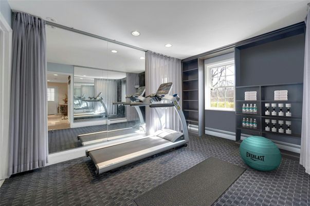 Fitness Equipment, Gym, Interior, Recessed Lighting