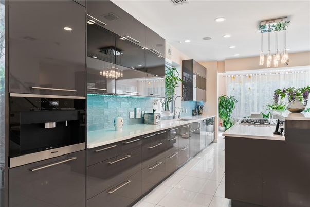 Interior, Kitchen, Pendant Lights, Recessed Lighting, Stainless Steel Appliances