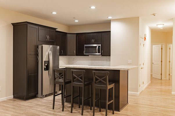 Interior, Kitchen, Recessed Lighting, Wood Texture Flooring